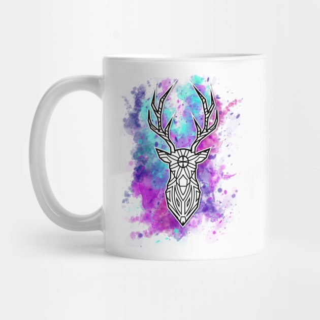 water-color Deer Head by Shapetrix